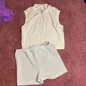Skims top & spandex!